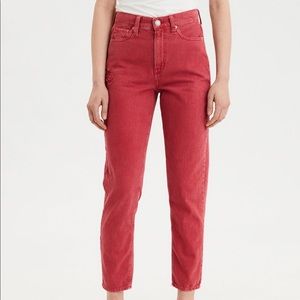 Red American Eagle Mom Jeans